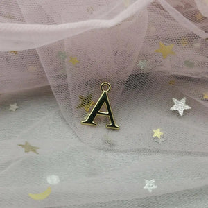 10pcs English Letters Pendants Charms Earring DIY Jewelry Accessory Golden Metal