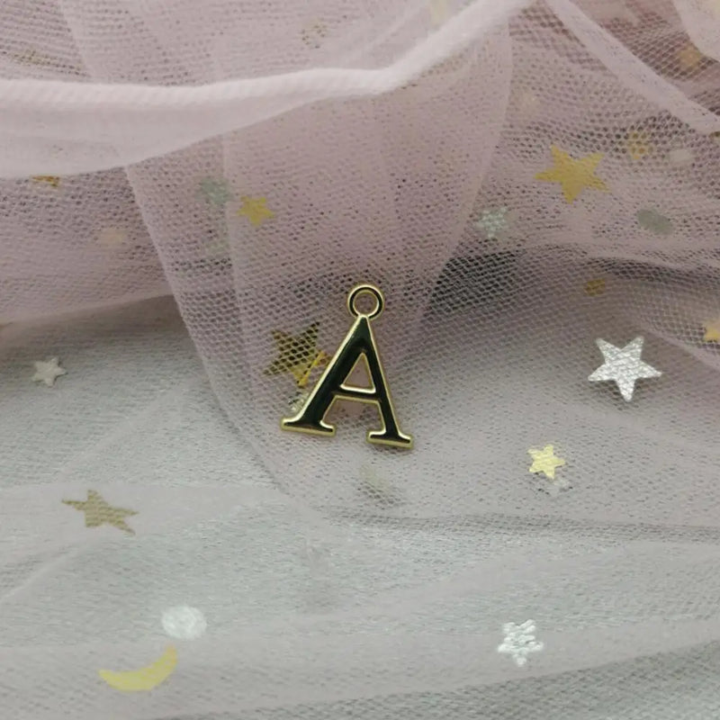 10pcs English Letters Pendants Charms Earring DIY Jewelry Accessory Golden Metal