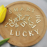 10pcs English Letters Pendants Charms Earring DIY Jewelry Accessory Golden Metal