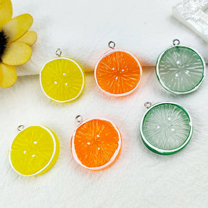 10pcs Lemon Slices Resin Charms for Jewelry Making Accessories