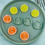 10pcs Lemon Slices Resin Charms for Jewelry Making Accessories