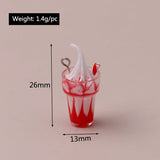 10pcs 26x13mm 3D Resin Ice Cream Charms for DIY Pendants Earrings Bracelets