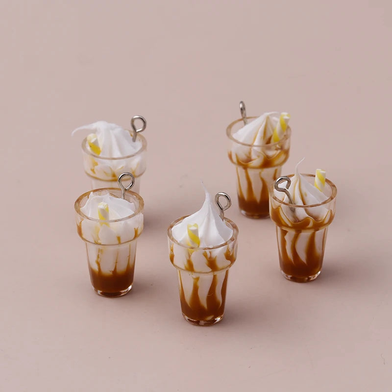 10pcs 26x13mm 3D Resin Ice Cream Charms for DIY Pendants Earrings Bracelets