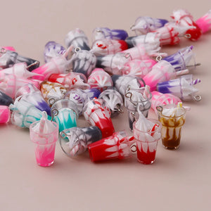 10pcs 26x13mm 3D Resin Ice Cream Charms for DIY Pendants Earrings Bracelets