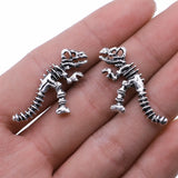 10pcs Antique Silver Dinosaur Skeleton Charms For Jewelry Making