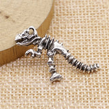10pcs Antique Silver Dinosaur Skeleton Charms For Jewelry Making