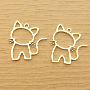 10pcs Cat Charm for Jewelry Making Earring Necklace DIY Craft Supplies
