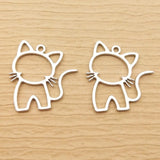 10pcs Cat Charm for Jewelry Making Earring Necklace DIY Craft Supplies