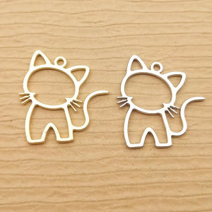 10pcs Cat Charm for Jewelry Making Earring Necklace DIY Craft Supplies
