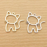 10pcs Cat Charm for Jewelry Making Earring Necklace DIY Craft Supplies