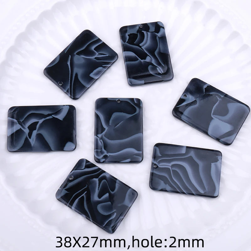 10pcs Acetic Acid Rectangle Charms for DIY Jewelry Making