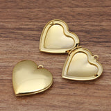 10pcs 27mm Heart Frame Photo Locket Pendant Charms DIY Necklace Jewelry