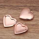 10pcs 27mm Heart Frame Photo Locket Pendant Charms DIY Necklace Jewelry