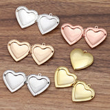 10pcs 27mm Heart Frame Photo Locket Pendant Charms DIY Necklace Jewelry