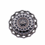 10pcs Antique Silver Round Hollow Flower Charms Pendant for Jewelry Making