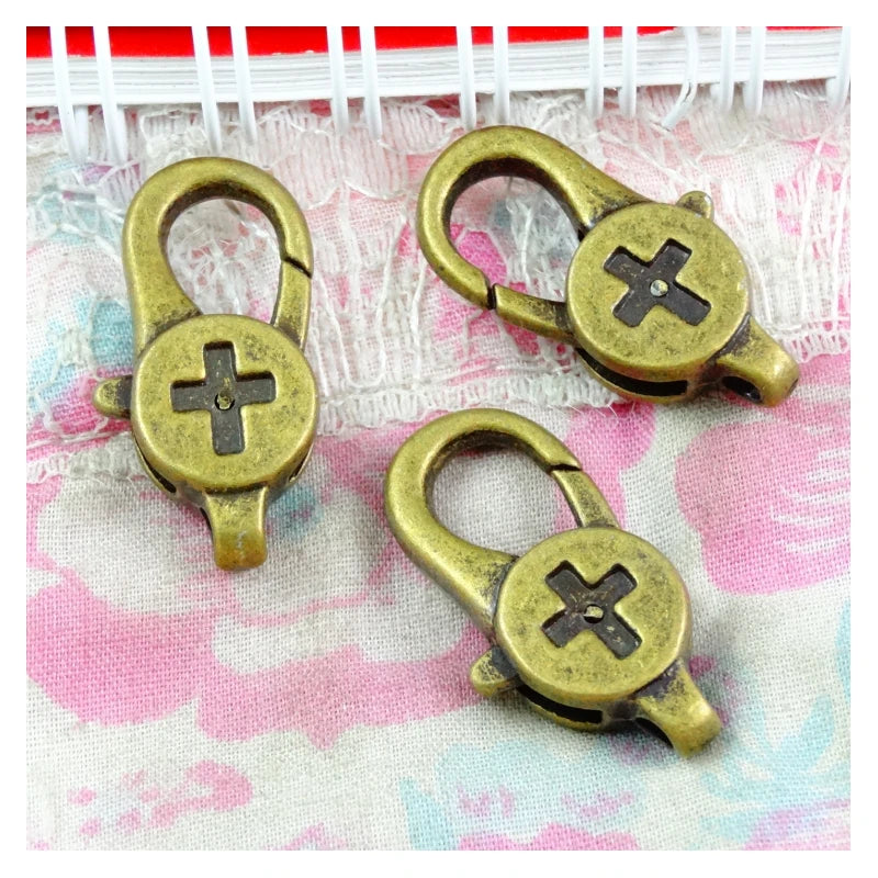 10pcs Bronze Lobster Clasp Key Chains 28*14MM DIY Accessories