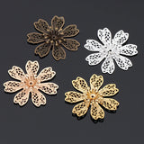 10pcs 28mm Silver Metal Flower Bead Caps for Jewelry Making