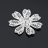 10pcs 28mm Silver Metal Flower Bead Caps for Jewelry Making