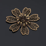 10pcs 28mm Silver Metal Flower Bead Caps for Jewelry Making