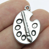 10pcs 28x19mm Brush And Palette Charms Painting Brush And Palette Pendant