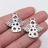 10pcs Flower Angel Charms Pendant Antique Silver Plated for Jewelry Making