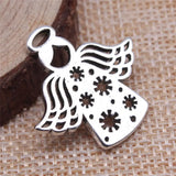 10pcs Flower Angel Charms Pendant Antique Silver Plated for Jewelry Making