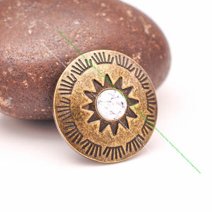 10pcs 29mm Retro Brass Ethnic Sun Flower Concho DIY Jewellery Accessories