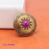 10pcs 29mm Retro Brass Ethnic Sun Flower Concho DIY Jewellery Accessories