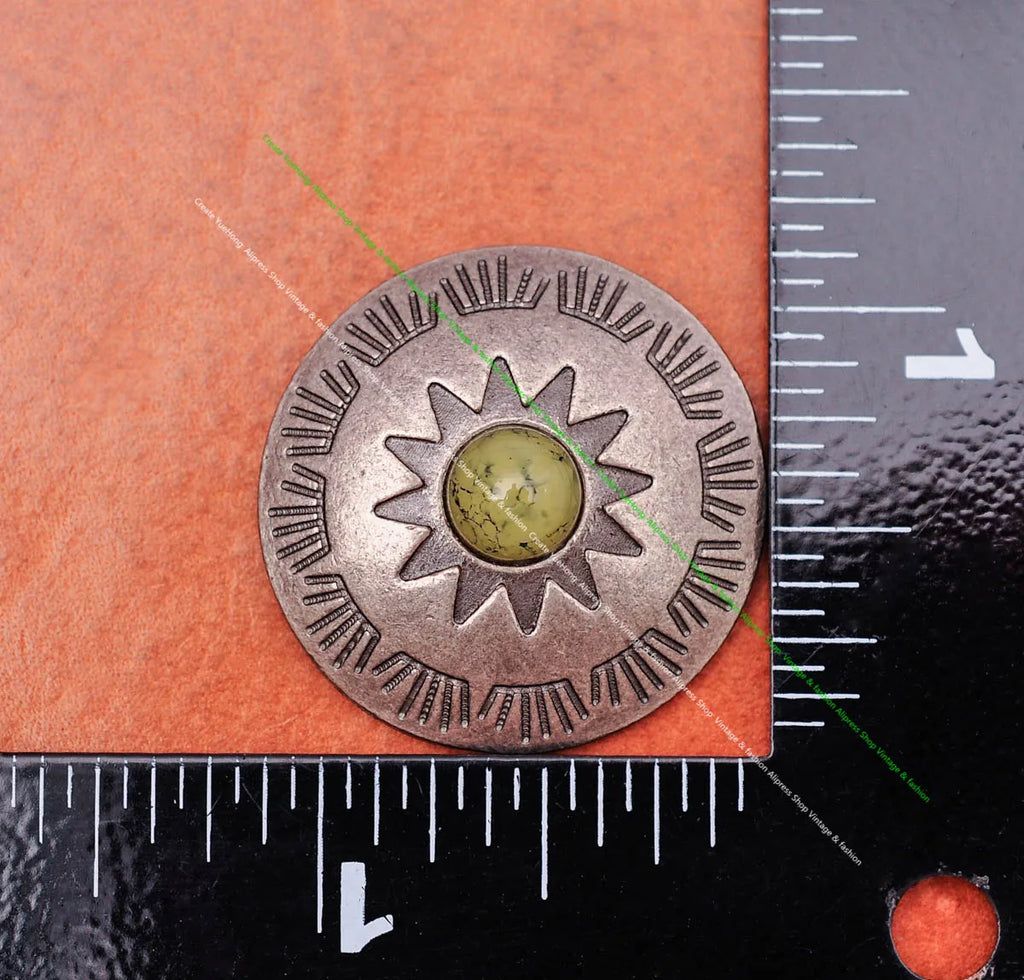 10pcs 29mm Vintage Sun Flower Leathercraft Concho DIY Accessories