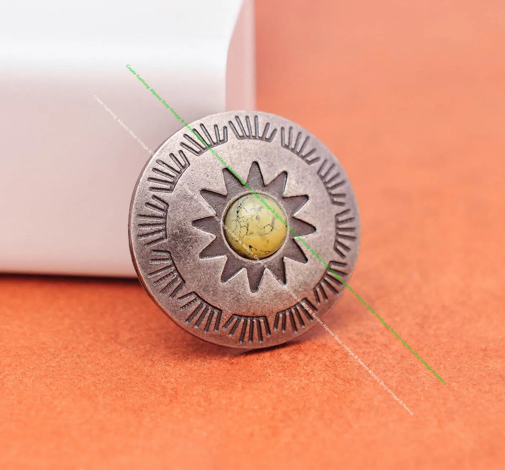 10pcs 29mm Vintage Sun Flower Leathercraft Concho DIY Accessories