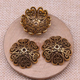 10pcs 29x29x9mm Bead Caps DIY Jewelry Making Antique Silver Plated Findings