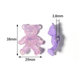 10pcs 29x38mm Cartoon Bear Acrylic Beads DIY Jewelry Making Spacer Loose Beads