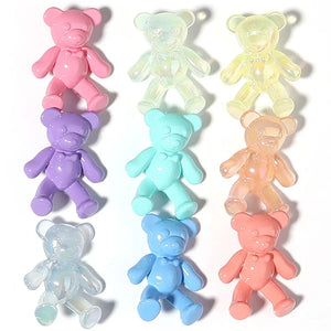 10pcs 29x38mm Cartoon Bear Acrylic Beads DIY Jewelry Making Spacer Loose Beads