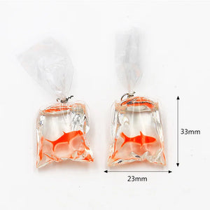 10pcs 2Color Resin Goldfish Charms Fish Bag Earrings DIY
