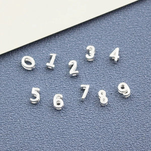 10pcs 3*35mm Arabic Number Pendant Lucky DIY Charms 0-9 Metal Bead
