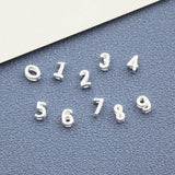 10pcs 3*35mm Arabic Number Pendant Lucky DIY Charms 0-9 Metal Bead