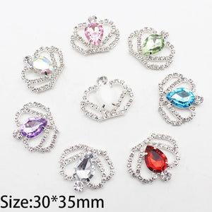 10pcs 30*35mm Crown Acrylic Rhinestone Decoration DIY Craft Accessories