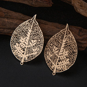 10pcs Leaf Charms Hollow Out Brass Charm for Earrings Making B4851