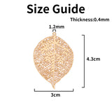 10pcs Leaf Charms Hollow Out Brass Charm for Earrings Making B4851