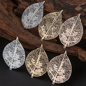 10pcs Leaf Charms Hollow Out Brass Charm for Earrings Making B4851