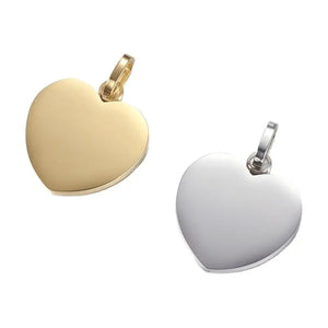 10pcs Golden Stainless Steel Heart Pendants 28x26x2mm