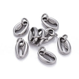 10pcs Stainless Steel Cowrie Shell Charms Jewelry DIY Bracelet Necklace Decor
