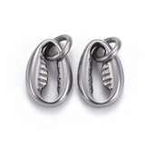 10pcs Stainless Steel Cowrie Shell Charms Jewelry DIY Bracelet Necklace Decor