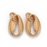 10pcs Stainless Steel Cowrie Shell Charms Jewelry DIY Bracelet Necklace Decor