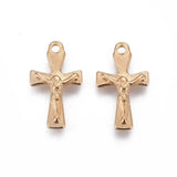 10pcs 304 SS Crucifix Cross Pendants for Easter DIY 16.5x9.5x1.8mm