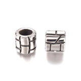 10pcs Stainless Steel European Beads Large Hole Spacer Rondelle for DIY