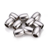 10pcs 304 Stainless Steel European Beads Large Hole Barrel for DIY Jewelry