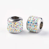10pcs Stainless Steel Rhinestone European Beads for Jewelry Making
