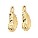 10pcs Stainless Steel Feather Charms Pendants DIY Jewelry Making