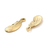 10pcs Stainless Steel Feather Charms Pendants DIY Jewelry Making